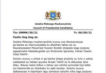 Musharixiinta mucaaradka oo ka hadlay shaqo joojintii Fahad Yaasiin.