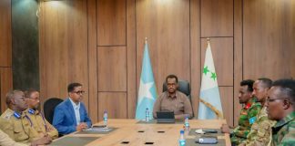 Hoggaamiyaha cusub ee Galmudug oo shir amni la yeeshay saraakiisha ciidamada