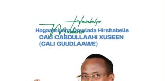 Guudlaawe oo mar kale loo doortay Hoggaamiyaha Hirshabeelle
